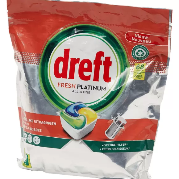 Dreft Afwas- & Wasmiddelen> Fresh Platinum Vaatwastabletten All In One